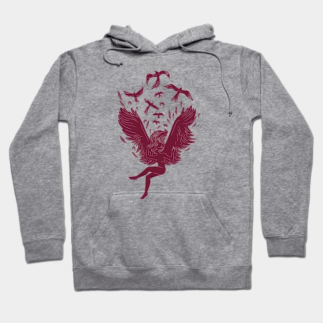 Falling Angel Hoodie by Lees Tees